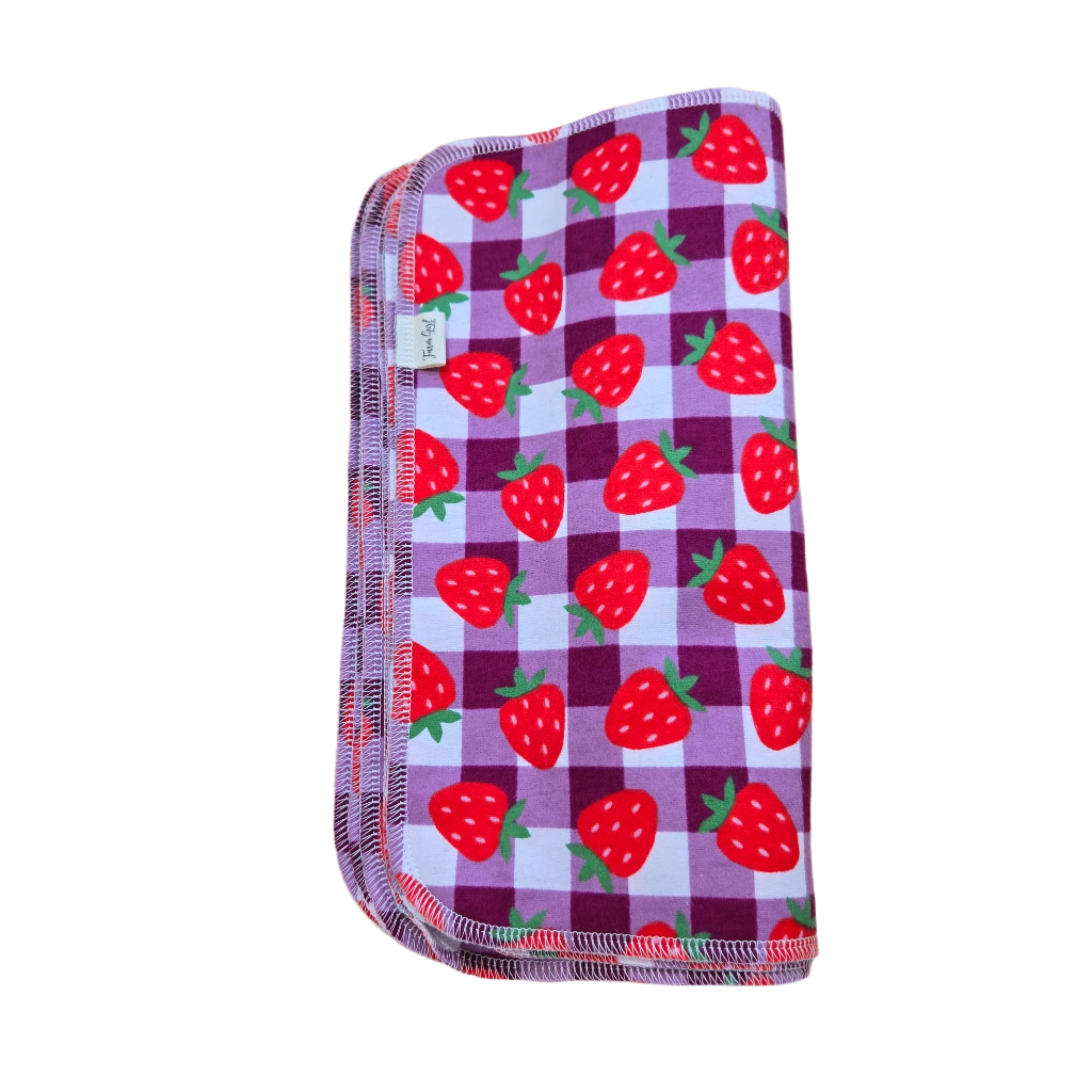 Asciugamani riutilizzabili senza carta | Fragole e quadretti viola