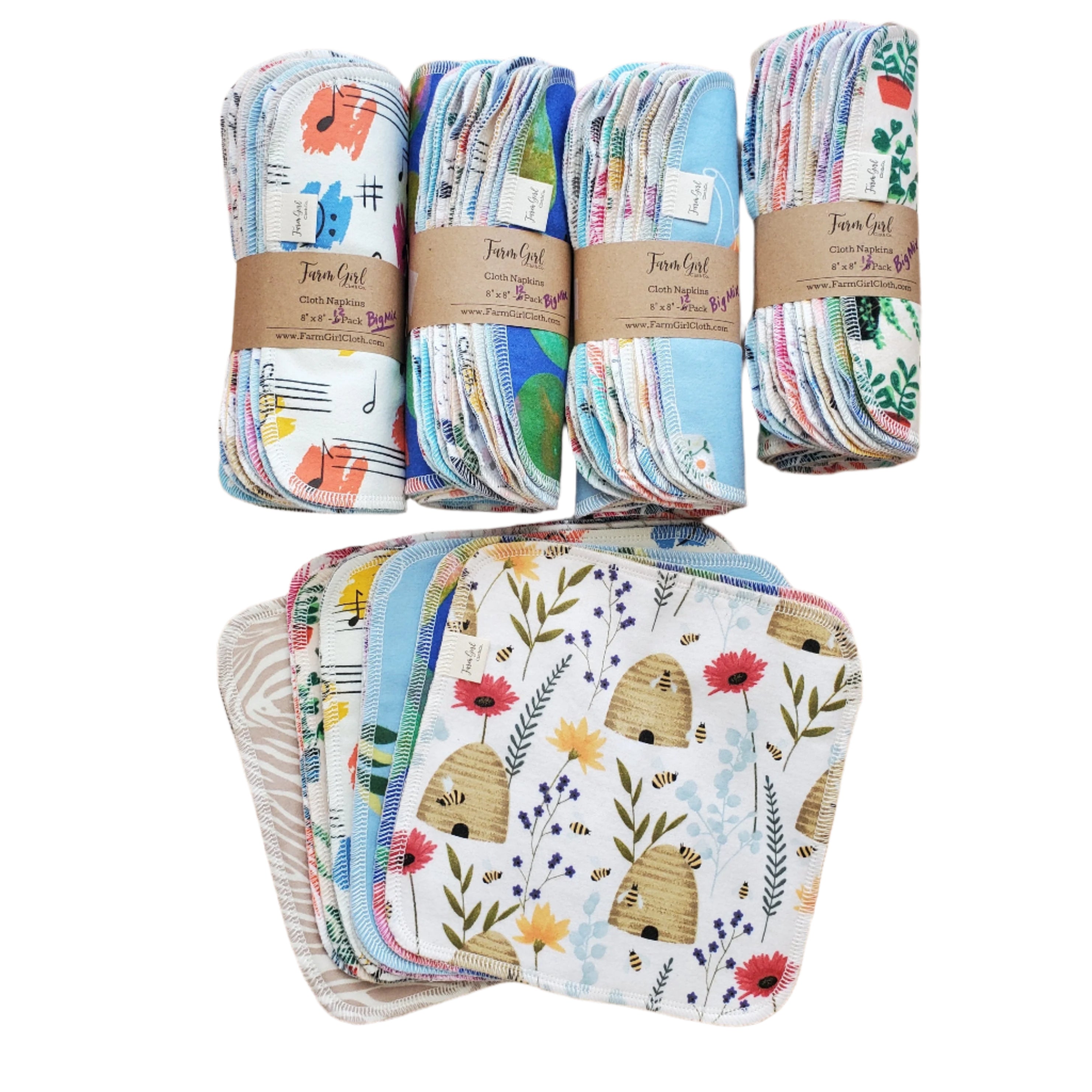Tovaglioli di stoffa | GRANDE MIX di 12 stampe