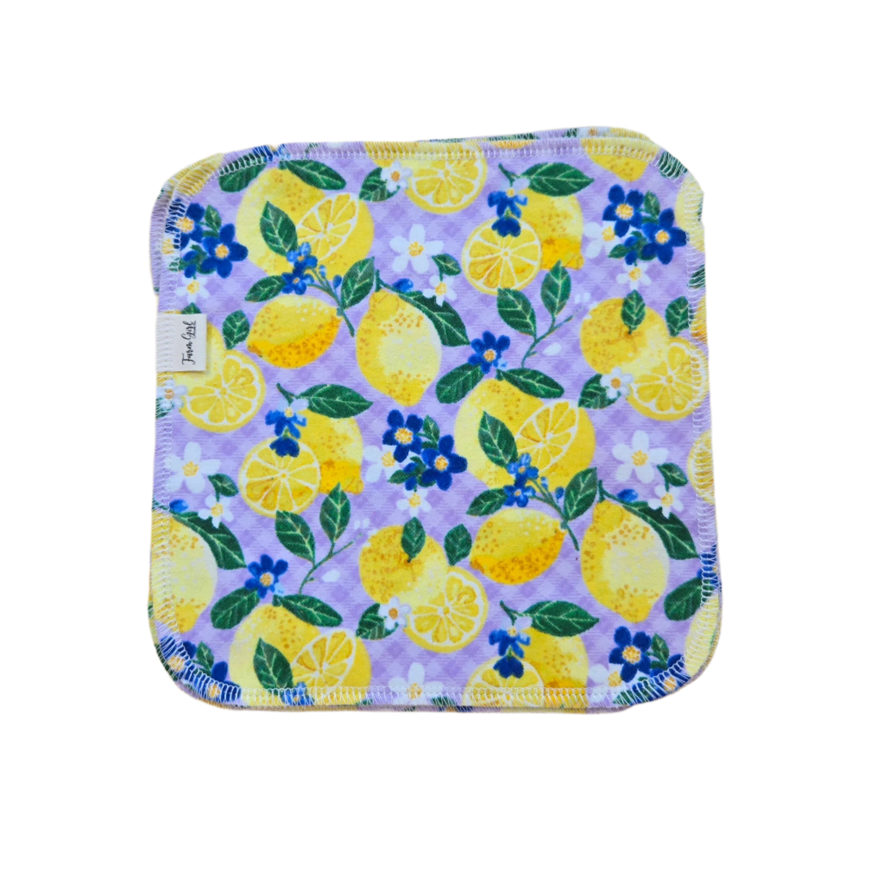 Tovaglioli di stoffa | Limoni e lavanda a quadretti